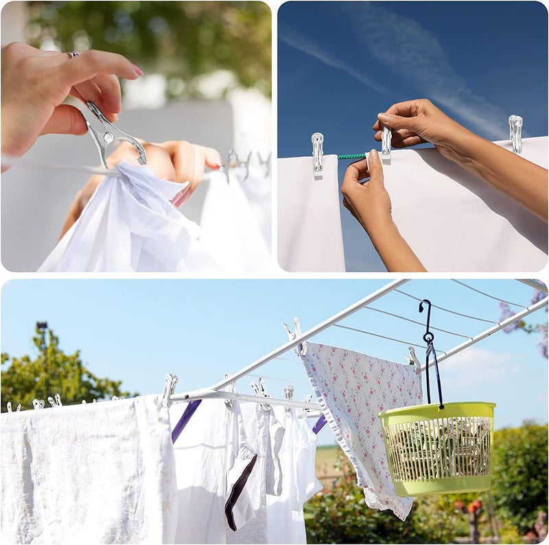 Cuxeedi 40 PCS Garden Clips, Heavy Duty Stainless Steel Greenhouse Clamps, Greenhouse Clips for Netting, Have a Strong Grip to Hold Down The Shade Cloth or Plant Cover on Garden Hoops or Greenhouse Hoops - Image 5